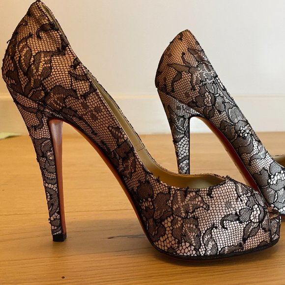 Christian Louboutin Laced Peeptoe Pumps (Size 37) - Brand New No Box